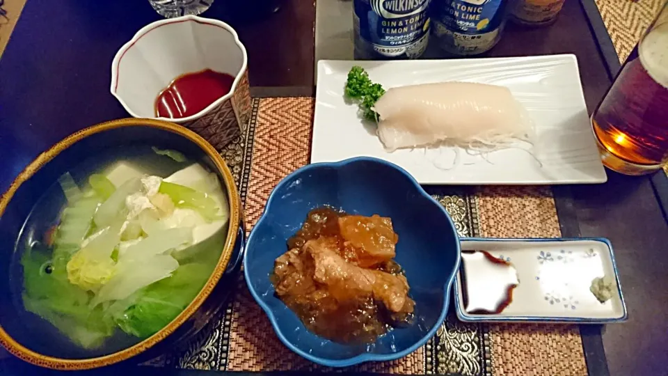 湯豆腐&いかの刺身&酢鳥|まぐろさん