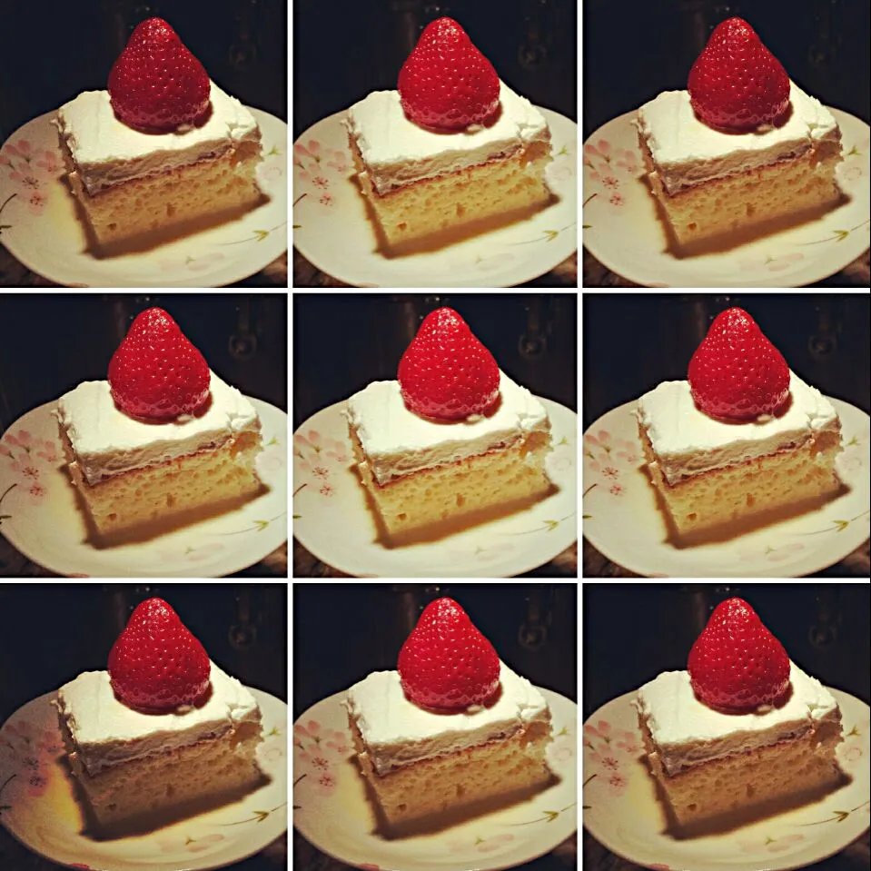 Homemade Tres Leche cake (3 Mike cake - Sweeten condensed milk, Evaporated mike & Cream ) for Saturday night dessert.  It is easy to make and delicious!|Jihollandさん