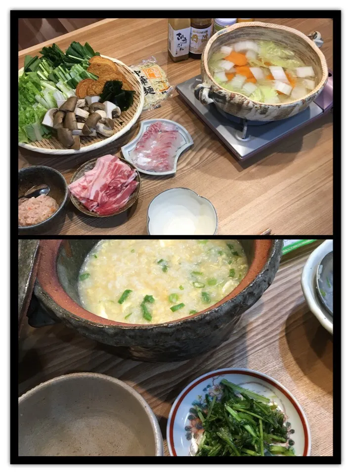 Snapdishの料理写真:今夜のん♪

鯛しゃぶ

の後に

鶏団子と豚肉でお鍋(๑˃̵ᴗ˂̵)


壬生菜のお漬物が大好き❤|Momo Hanaさん