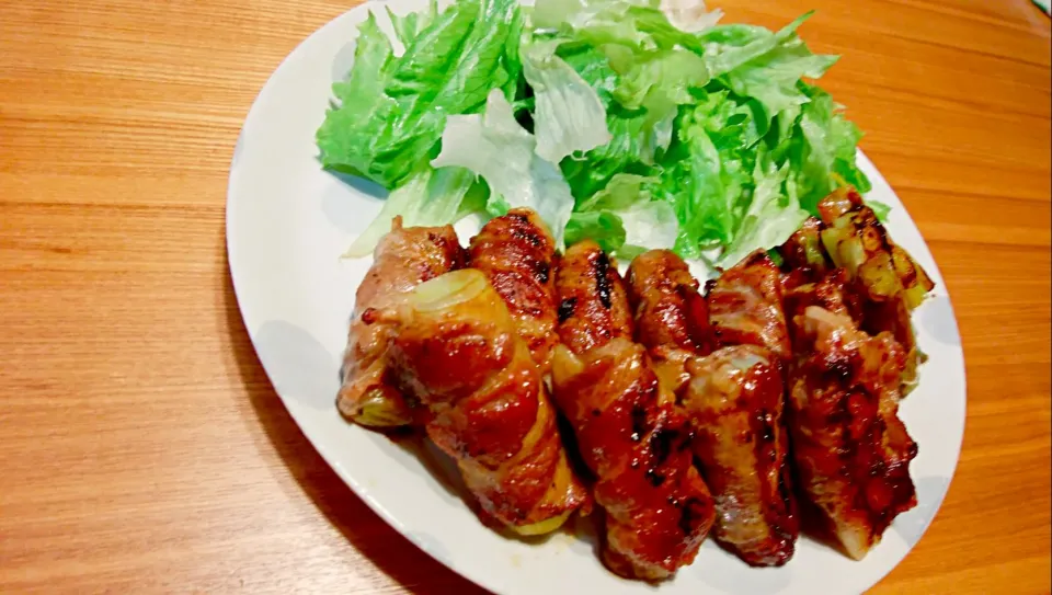 白ねぎの豚巻き🐽　照り焼き味|pigmegさん