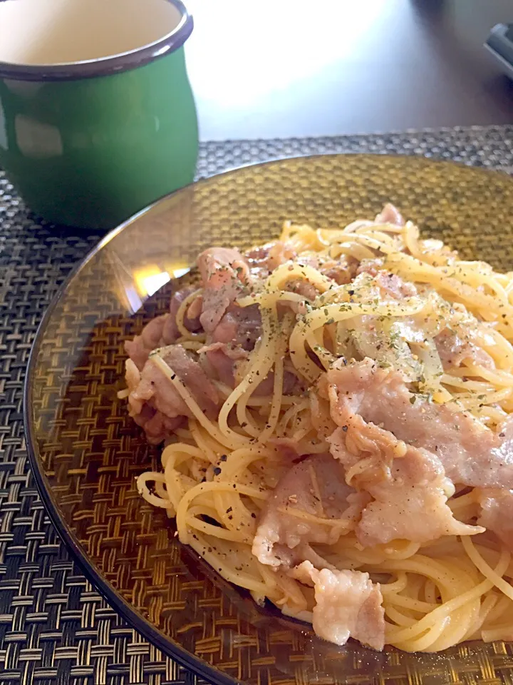 Snapdishの料理写真:豚バラ塩パスタ🍝|malcoksさん