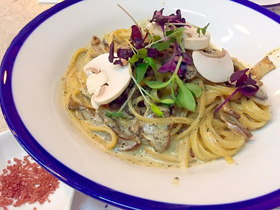 Black truffles creamy porcini mushroom with linguine|Sky Blueさん