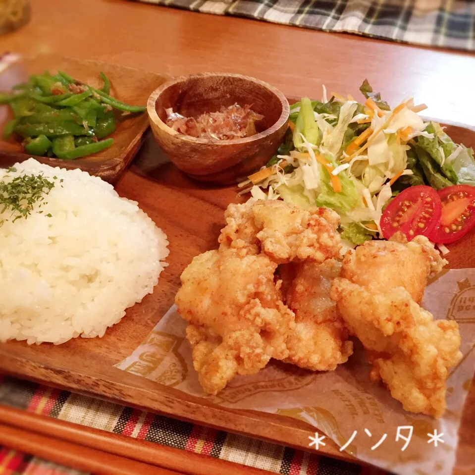 Snapdishの料理写真:定食屋さんみたいな特製塩唐揚げ♡レシピ付|＊ノンタ＊さん