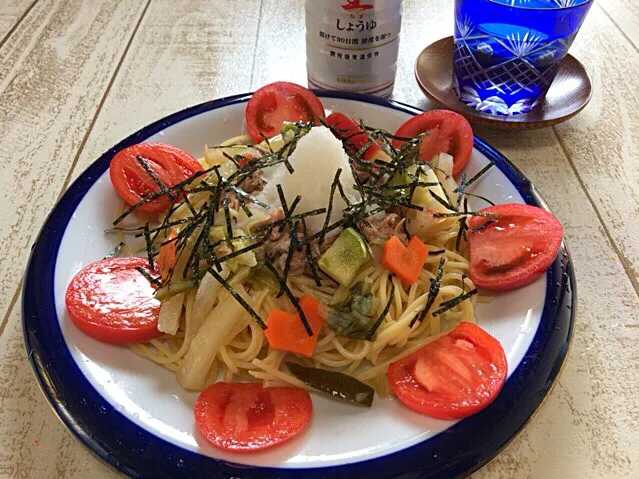 今日の男飯(＞人＜;)お昼ごはんバージョン♬
和風スパゲティ♬|ひーちゃんさん