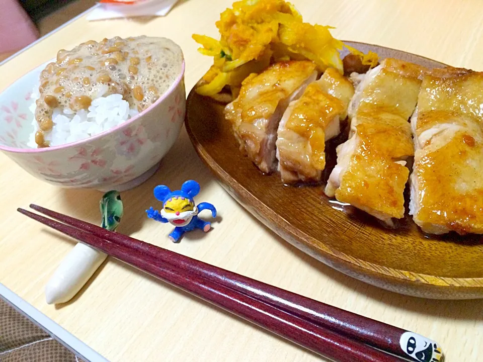 鳥の照り焼き カボチャサラダ|はるかさん