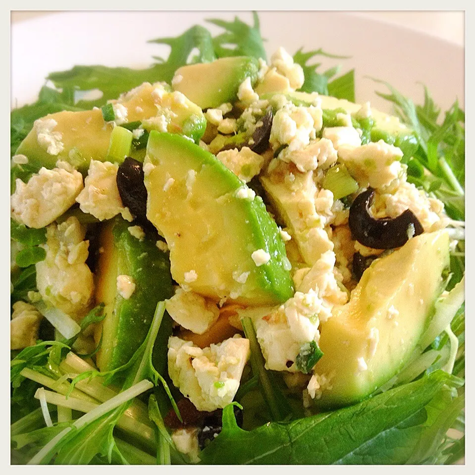 豆腐とアボカドのサラダ。Tofu salad with avocado|toyamadaさん