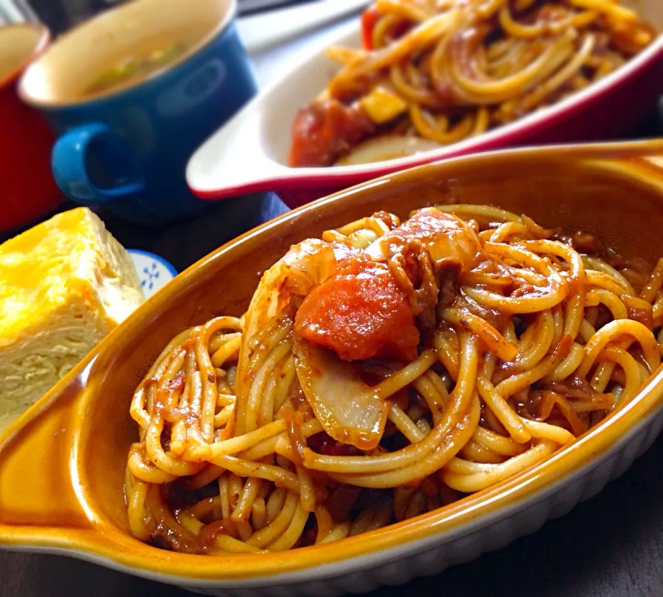 昼ごはん  ハヤシソーススパゲッティ|砂雪さん