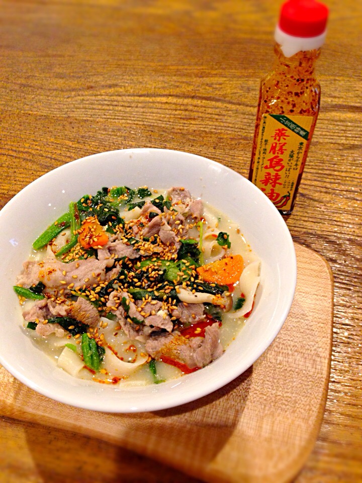 超時短 ごま豆乳鍋 リメイク ピリ辛刀削麺もどき まー Snapdish スナップディッシュ Id Aiyxna