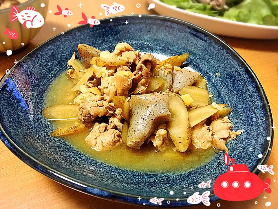 みきぴょん♪さんの料理 お酒に合う合う🍻豚肉とゴボウの味噌煮込み🐷|みきぴょん♪さん