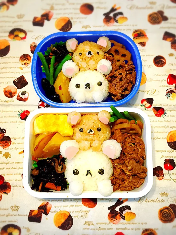 Snapdishの料理写真:リラックマとコリラックマのお弁当☆|makoryuneさん