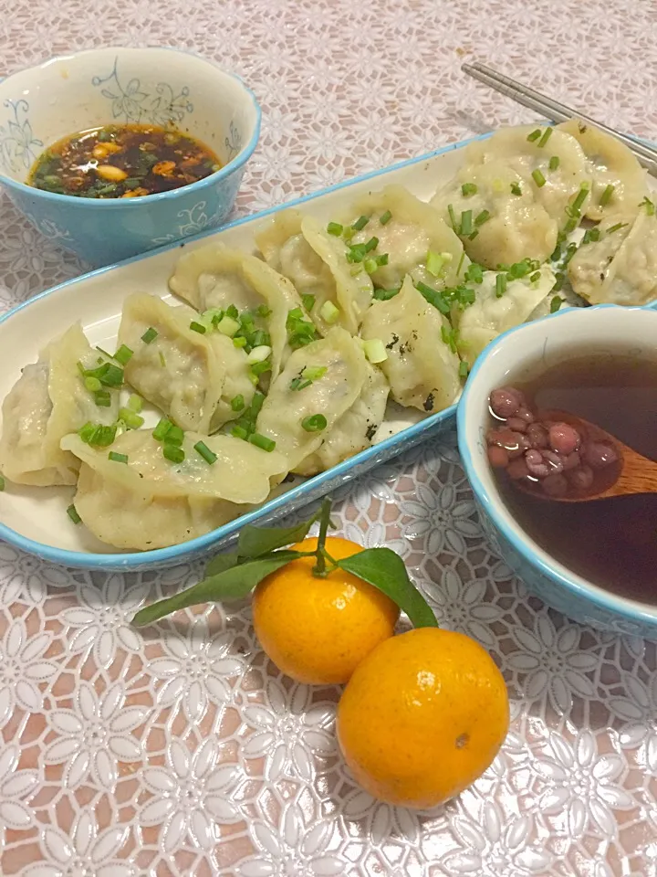 煎饺，红豆薏仁汤|东妈さん