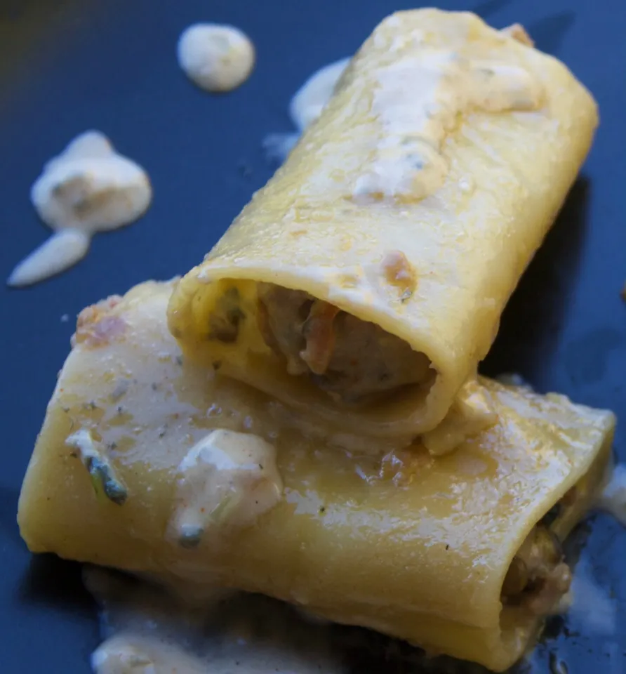 Veal Cannelloni on a #Bleu de Laqueuille  (Cheese) and #Bas-Armagnac Creamy Sauce.|PHILIPPEさん