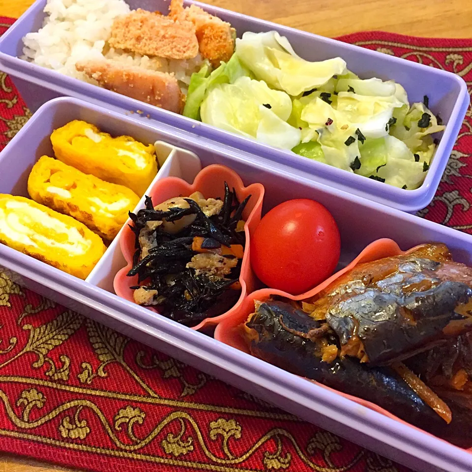 秋刀魚の生姜煮と焼きたらこ弁当|もえさん