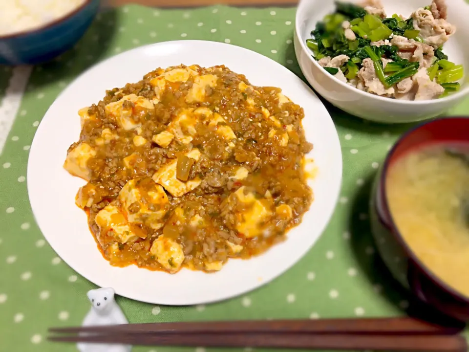 麻婆豆腐＆小松菜と豚肉のナムル|ninnyさん