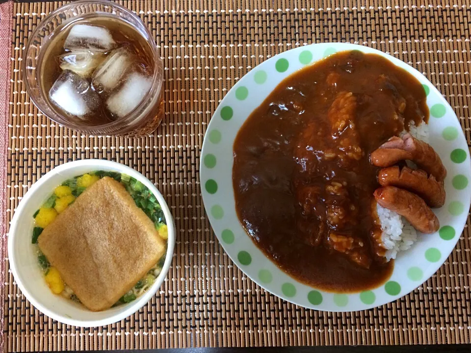 ハッシュドビーフ•きつねうどん|ばーさんさん