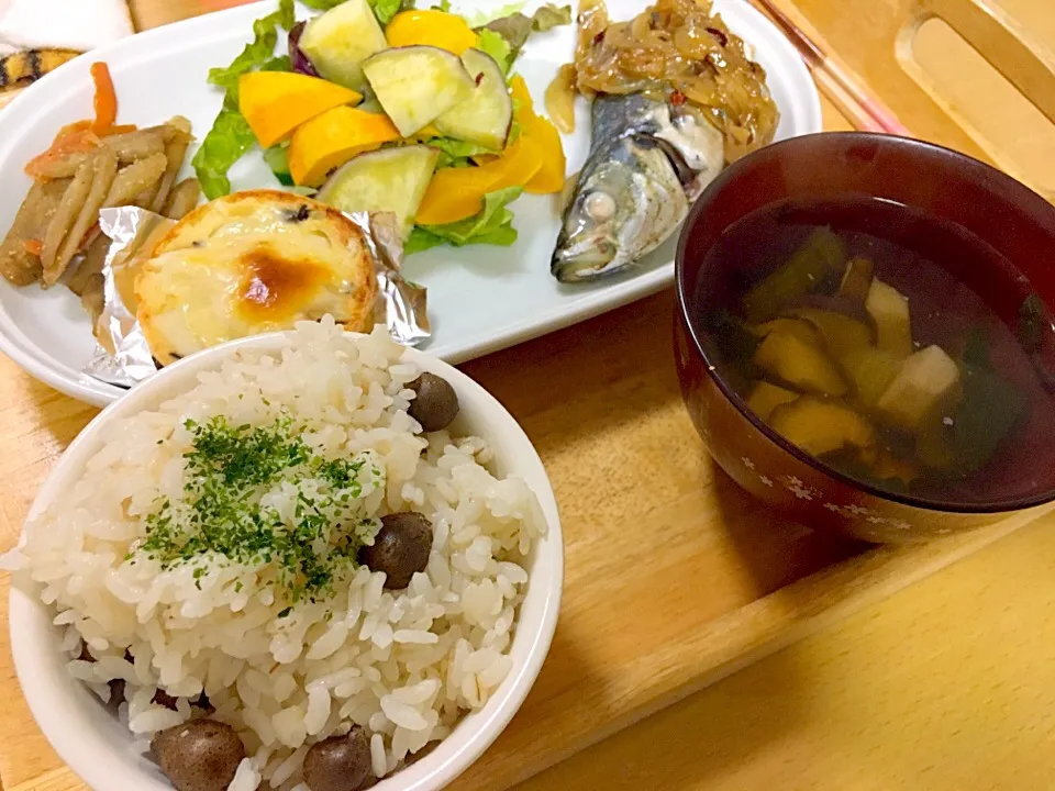 晩ご飯・むかごご飯🍚|かわちさん