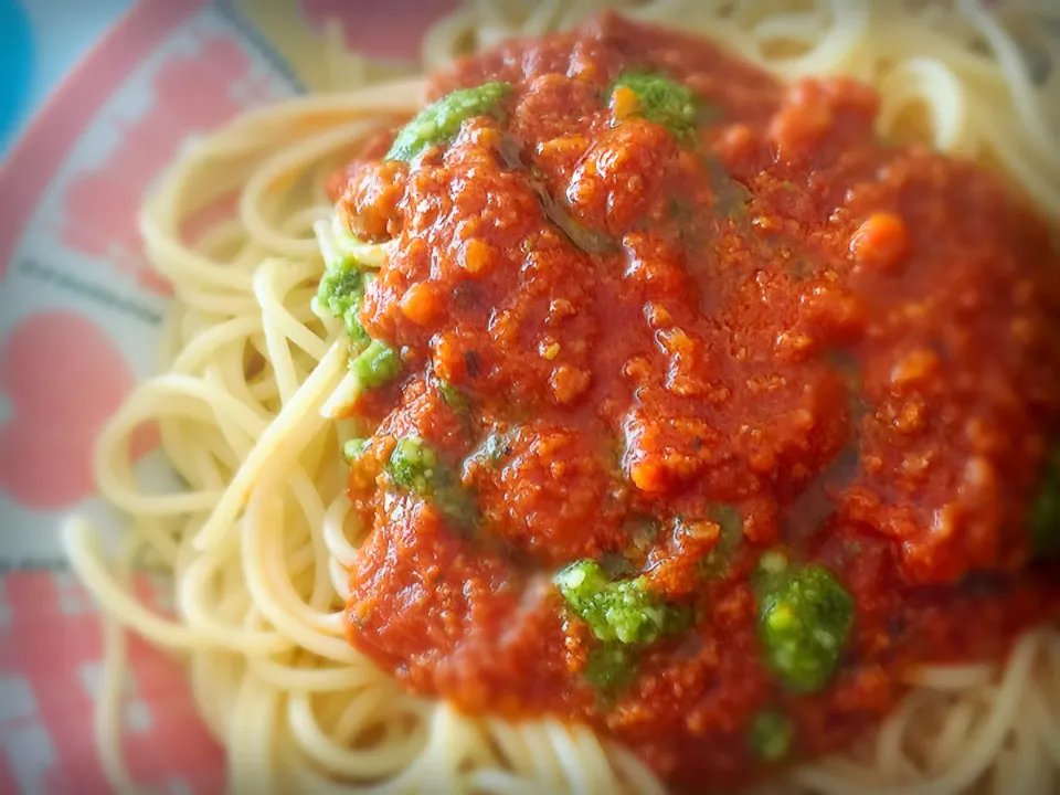 ミートソース スパゲッティ🍝 (๑˃̵ᴗ˂̵)و|bamazooさん