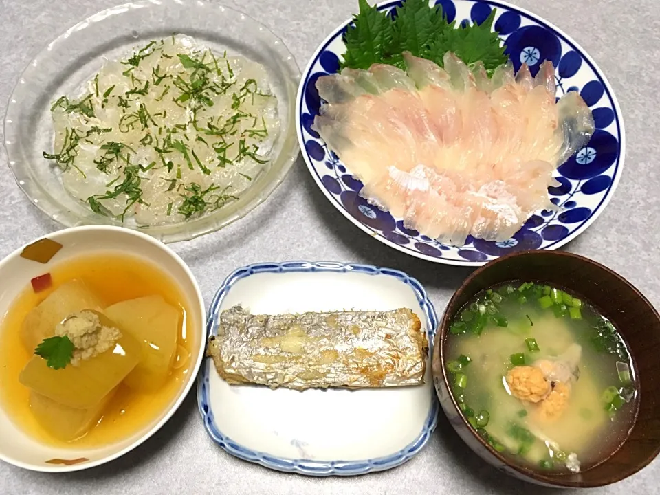 釣ったヒラメといただいた太刀魚で|Orie Uekiさん