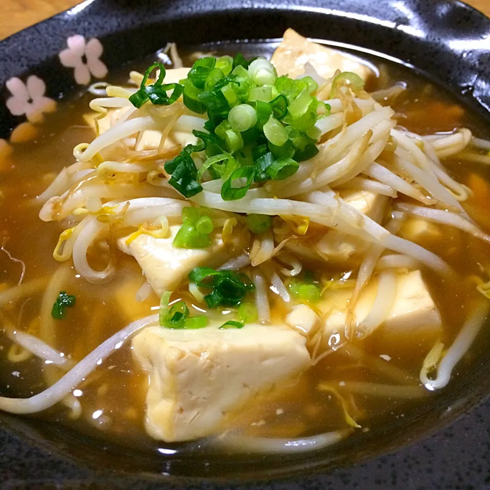 豆腐ともやしのあんかけ|豆柴ゆずさん