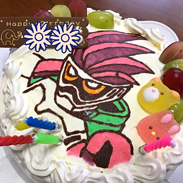 誕生日ケーキ🎂#仮面ライダーエグゼイド #グルテンフリー🎵|ララo(^・x・^)oさん