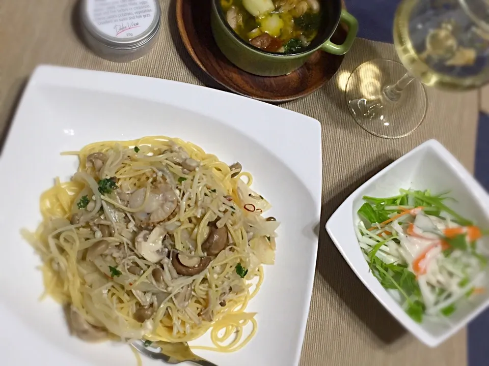 🍴きのこと帆立のパスタ|春夏秋冬さん