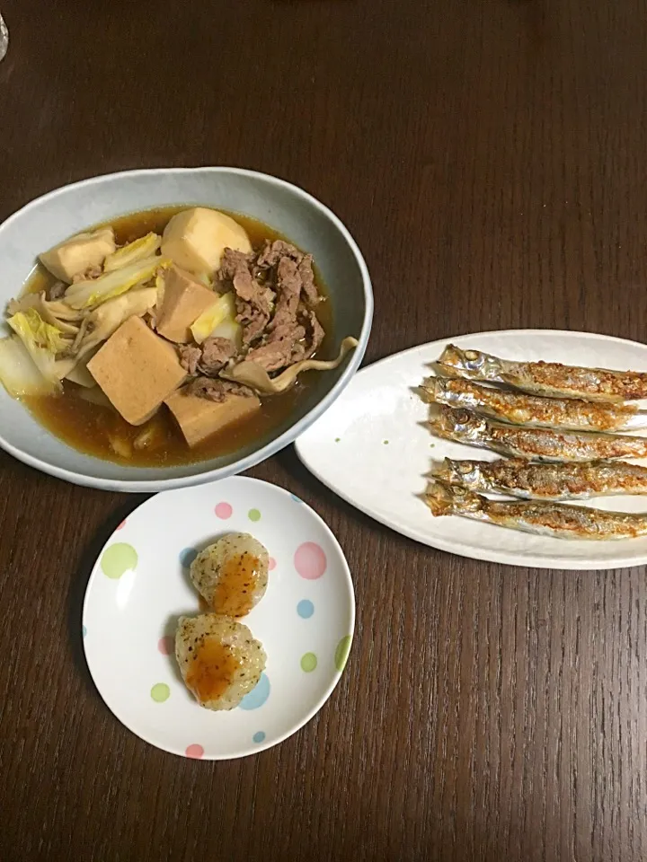 11月13日夕飯 芋煮 ししゃも たまねぎシュウマイ|やすこさん