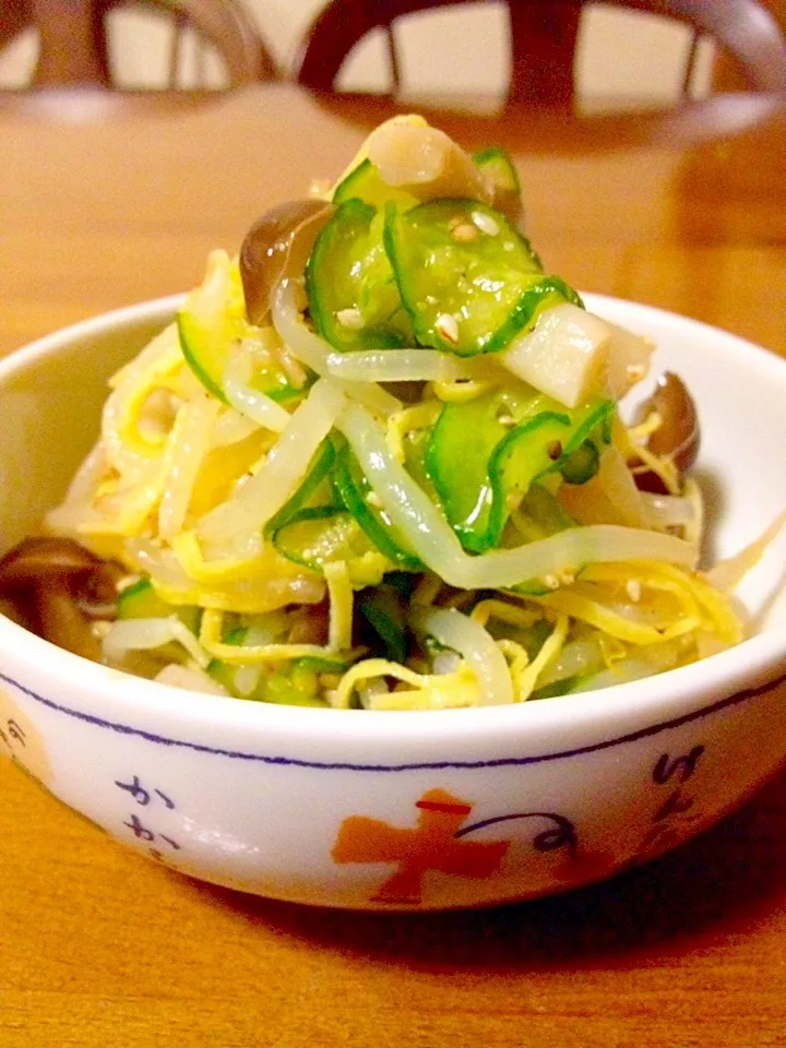 胡瓜ともやしの和風ナムル🍀しめじ🍄入り|まいりさん