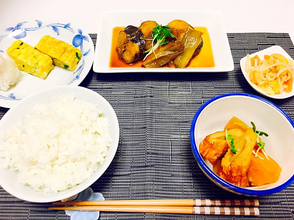 〜和定食〜魚の煮付け/玉子焼き/かぼちゃとちくわの煮物/切り干し大根と人参のあっさり煮|うさまるんさん