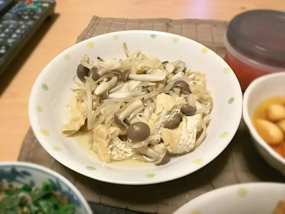 しめじともやしと油揚げの煮浸し|お料理修行中さん