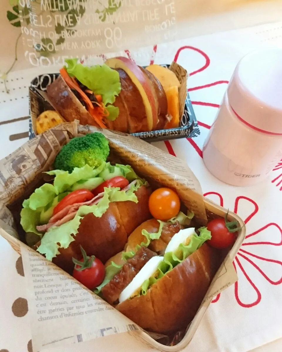 パン弁当
ロールパン野菜&ハムサンド  ロールパン照り焼きチキン&玉子サンド
クリチ&りんごサンド  キャロットラペサンド  プチトマト  ブロッコリー 安納芋のスイートポテト  柿  ミネストローネ


 #パン弁当 #ロールパンサンド #スープジャー #竹かご弁当箱 #女の子のお弁当 #中学生のお弁当 #娘のお弁当|e  satoさん