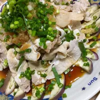 Snapdishの料理写真:さっぱり豚冷しゃぶ！大根おろし！ナス！|sakiさん