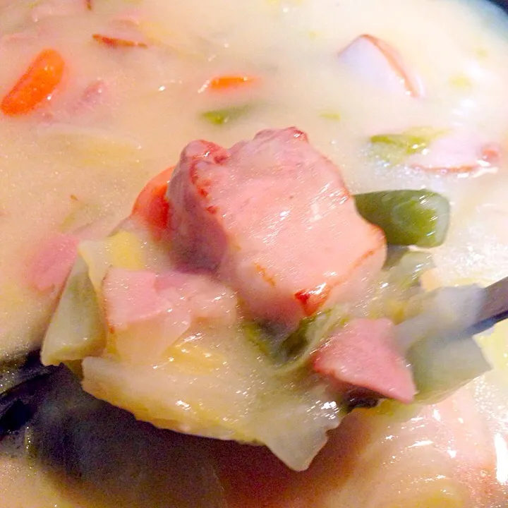 白菜と豚肉のあったかクリームシチュー|たろめいさん