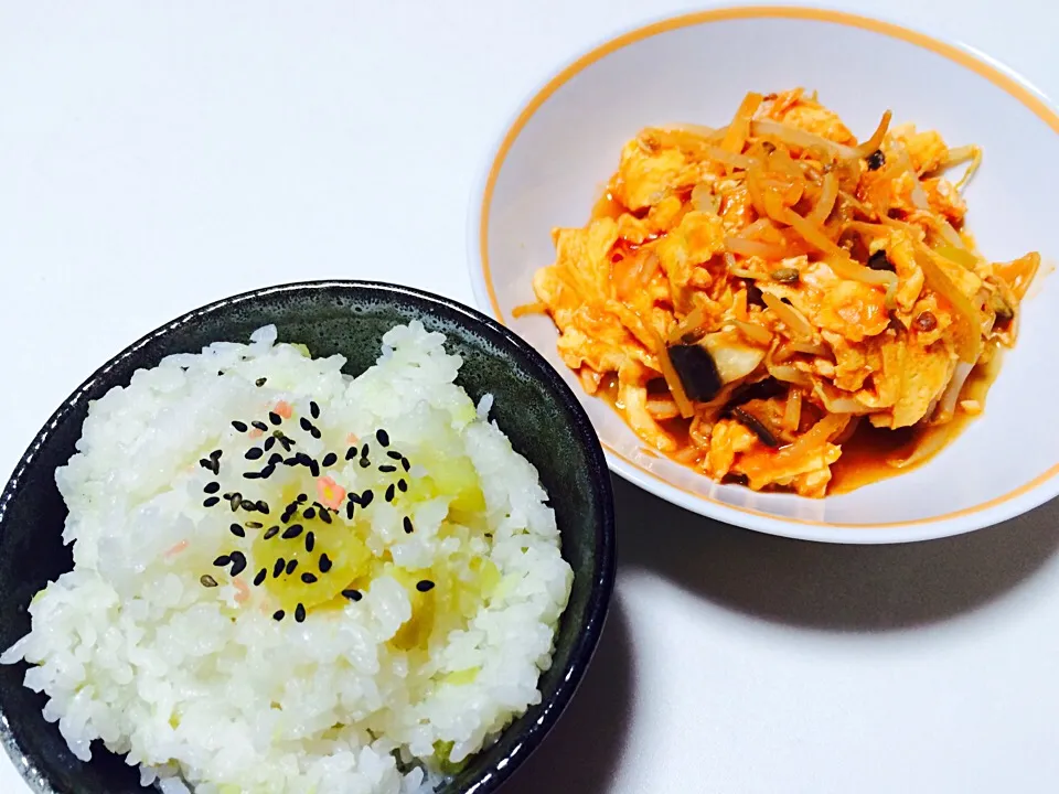 お芋ご飯
もやしと卵のチリ炒め|あいさん