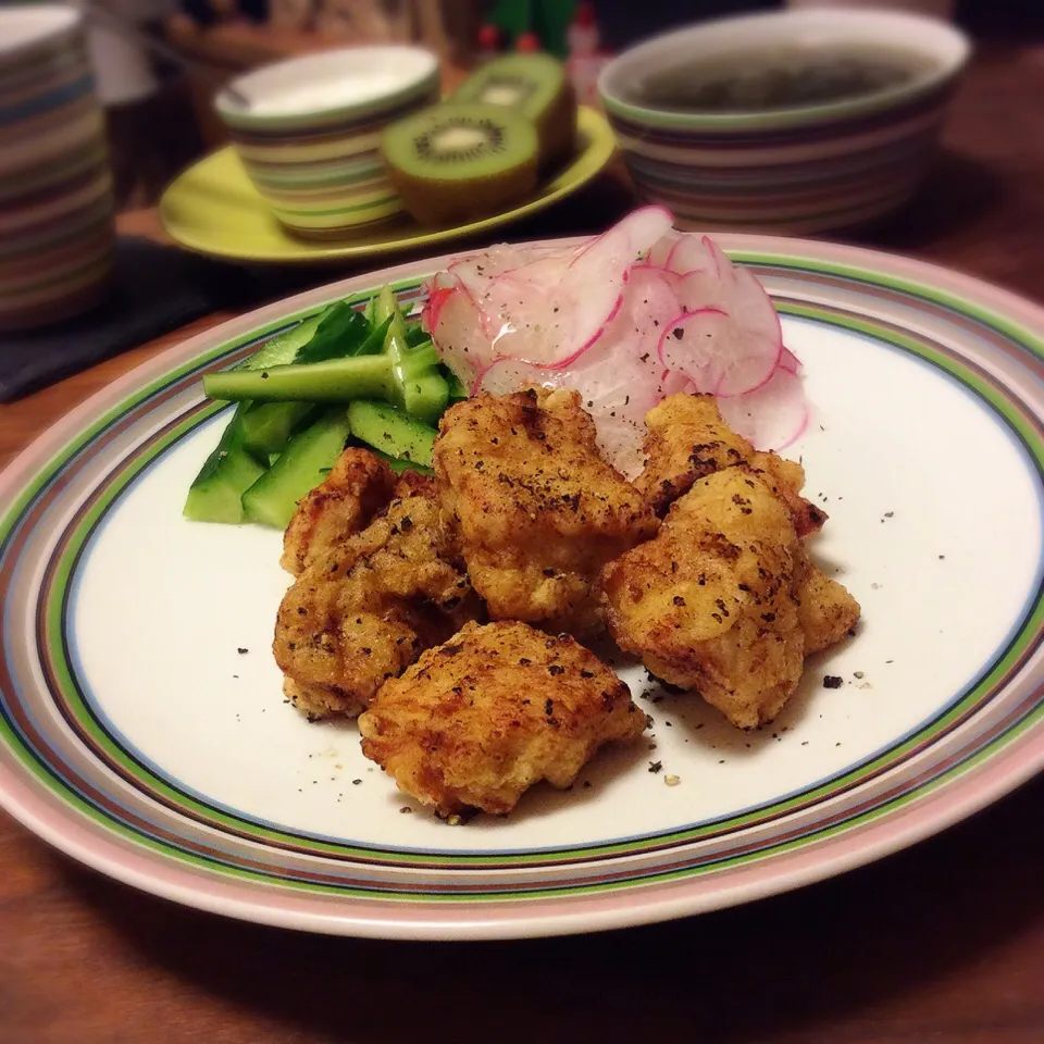 咲きちゃんさんの料理 オツな肴🍺シリーズ✨20 ムネ肉で🐔オトナのうま塩レモンザンギ🍋 2016.11.14|キラ姫さん