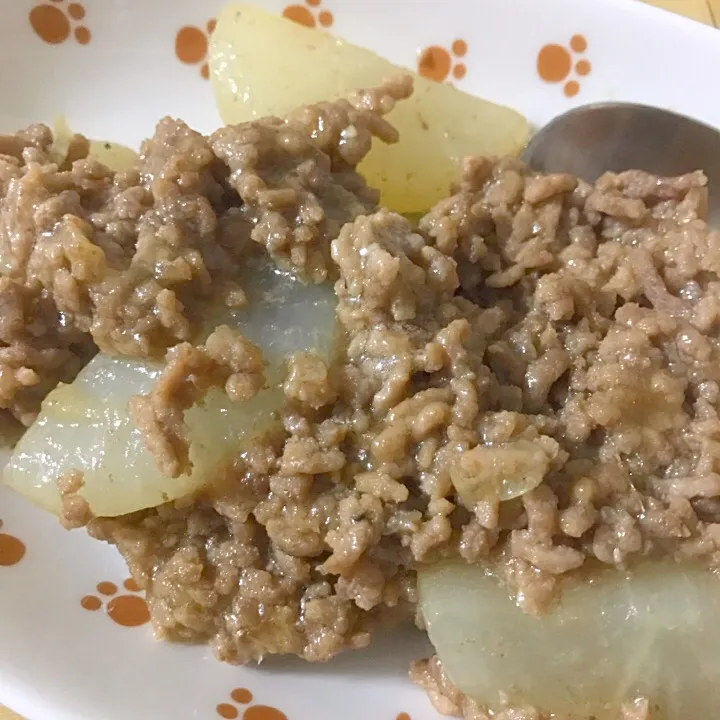 大根とひき肉のとろーり煮|あっさんさん