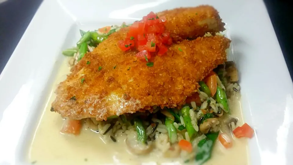 Panko fried Tilipia over wild rice|Melissa Greenさん