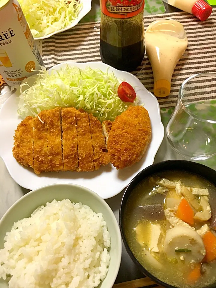 ローストンカツと白身魚フライ！
けんちん汁(*^ω^*)|ライムさん