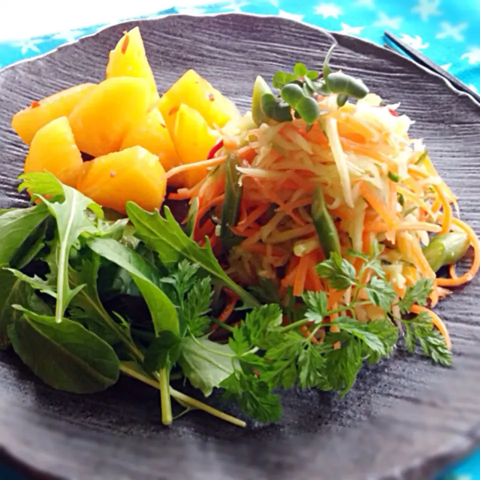 青パパイヤと柿のサラダ〜ソムタム〜|miffy・x・さん
