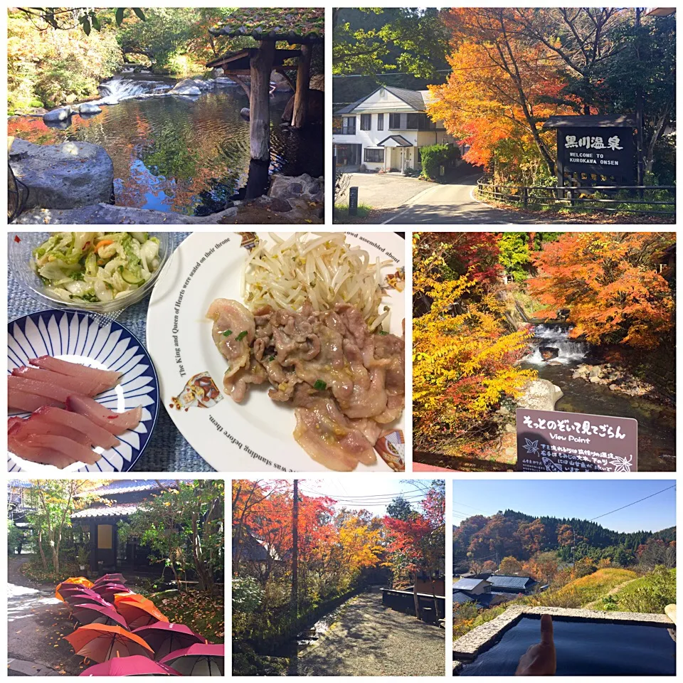 紅葉の黒川温泉|肉大好きさん