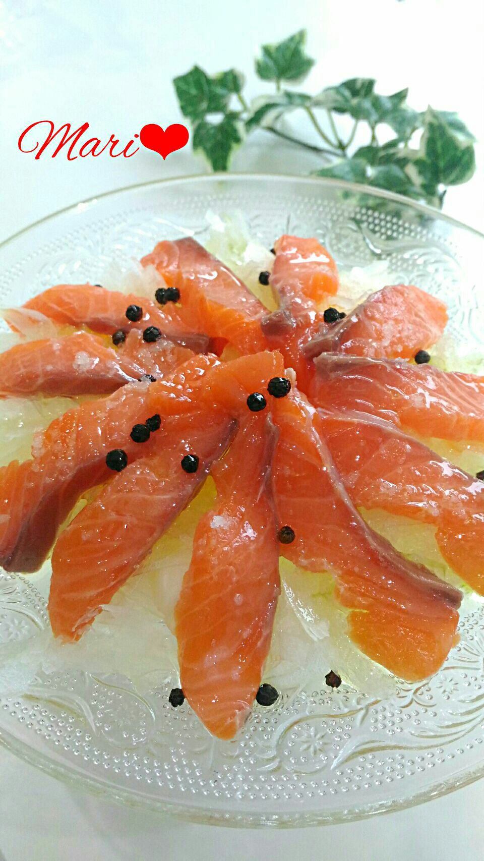 夫の誕生日に 簡単おしゃれ サーモンのカルパッチョ Mari Snapdish スナップディッシュ Id 4480ba