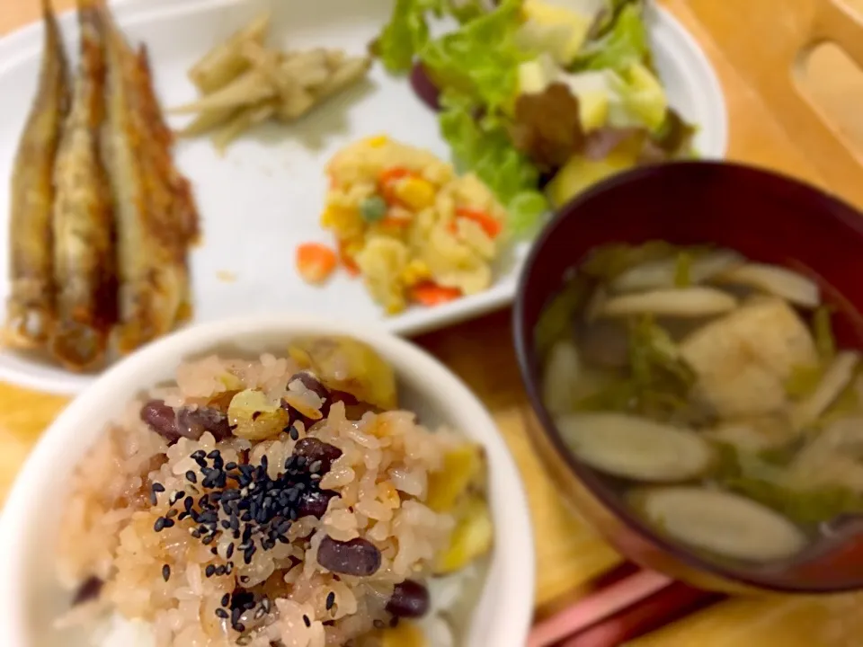 栗赤飯🌰晩ご飯|かわちさん