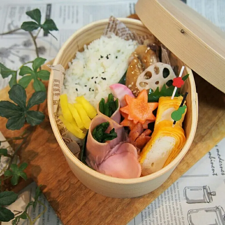 #旦那弁当 #曲げわっぱ #ツートン卵焼き|yunyunさん