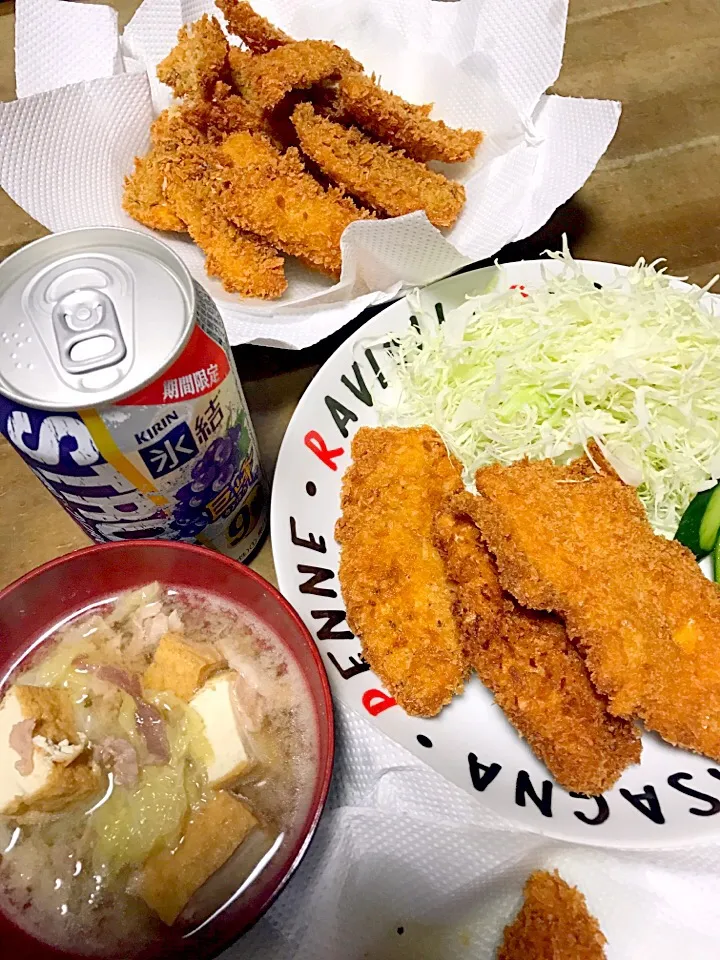 アジフライ、チキンフライ定食(灬 ˘³˘灬)〜❤️|Norio Fukudaさん