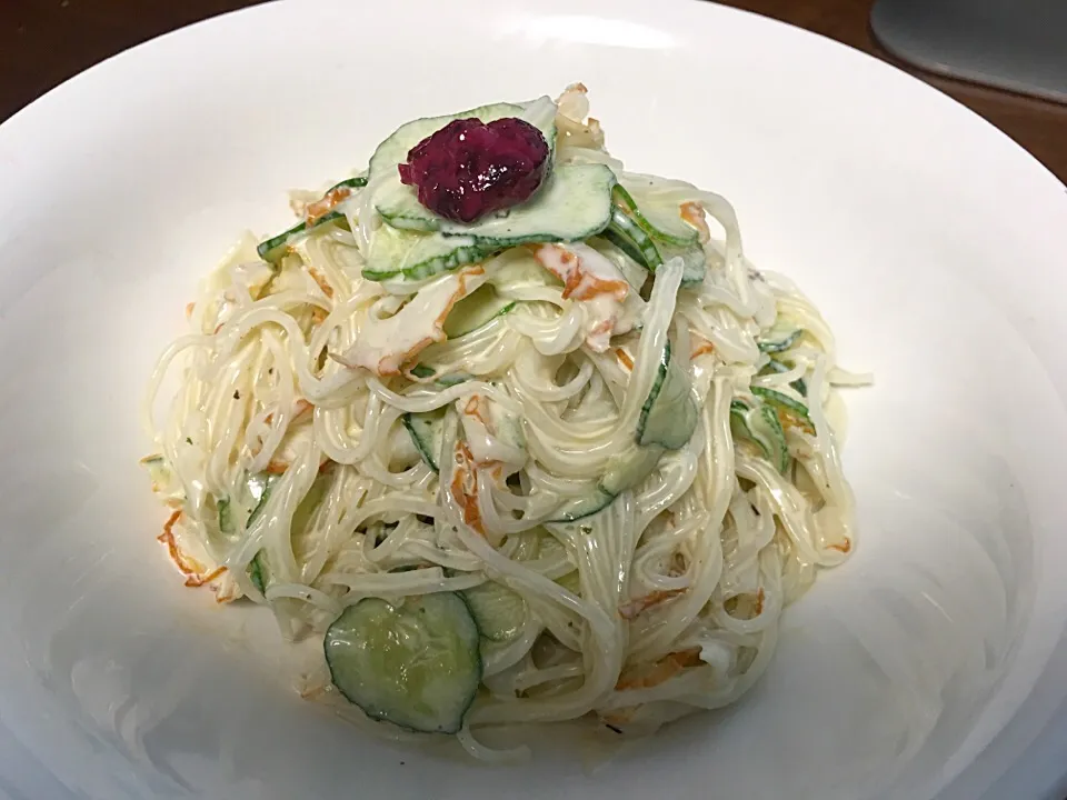 自分賄い飯　　昭和 高度成長期    よく食卓に上がった胡瓜と竹輪  春雨のサラダ|ちゅら夏さん