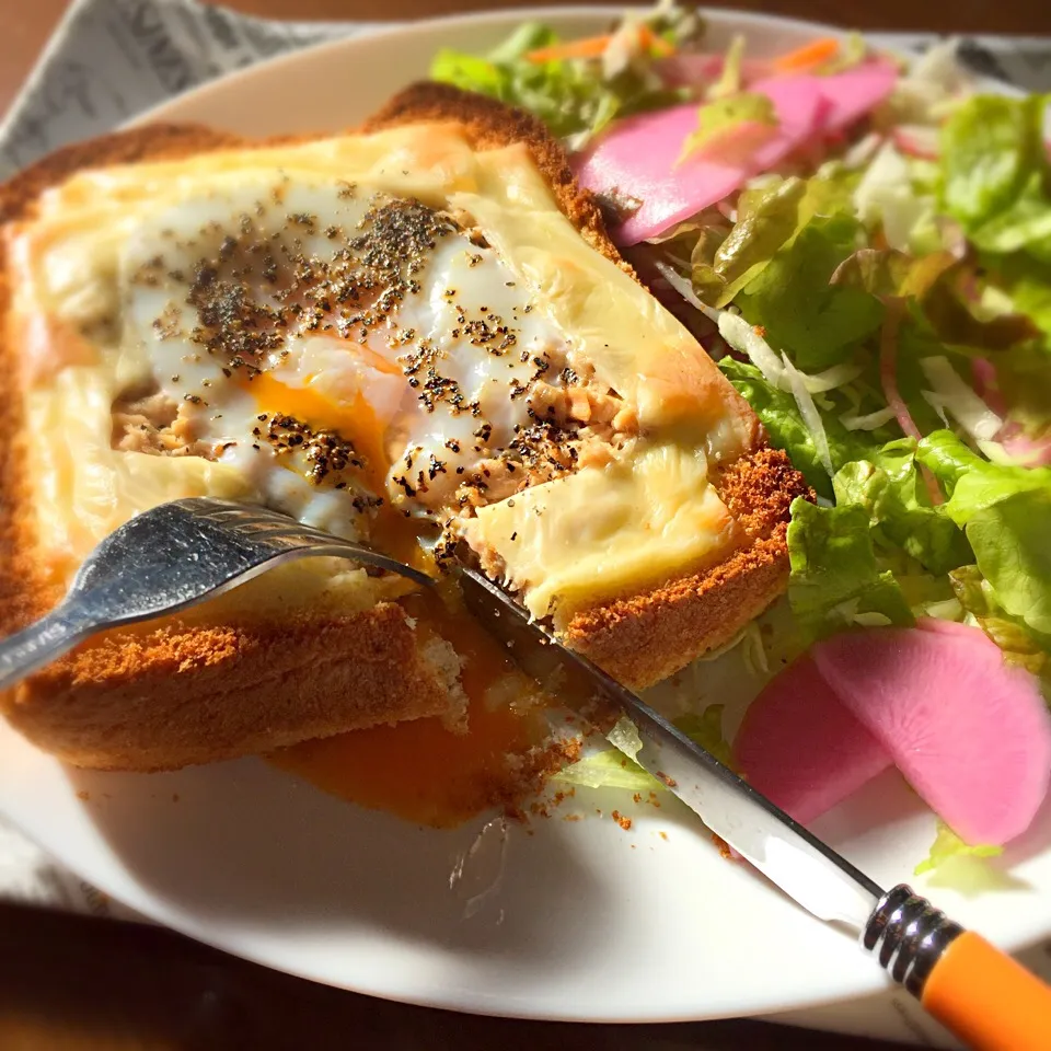 Snapdishの料理写真:朝食◎ ラピュタパン風なやーつ🍞🍳|しょちちさん