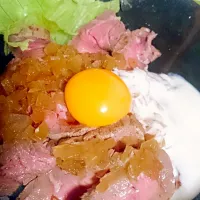 自家製ローストビーフ丼|めぐりさん