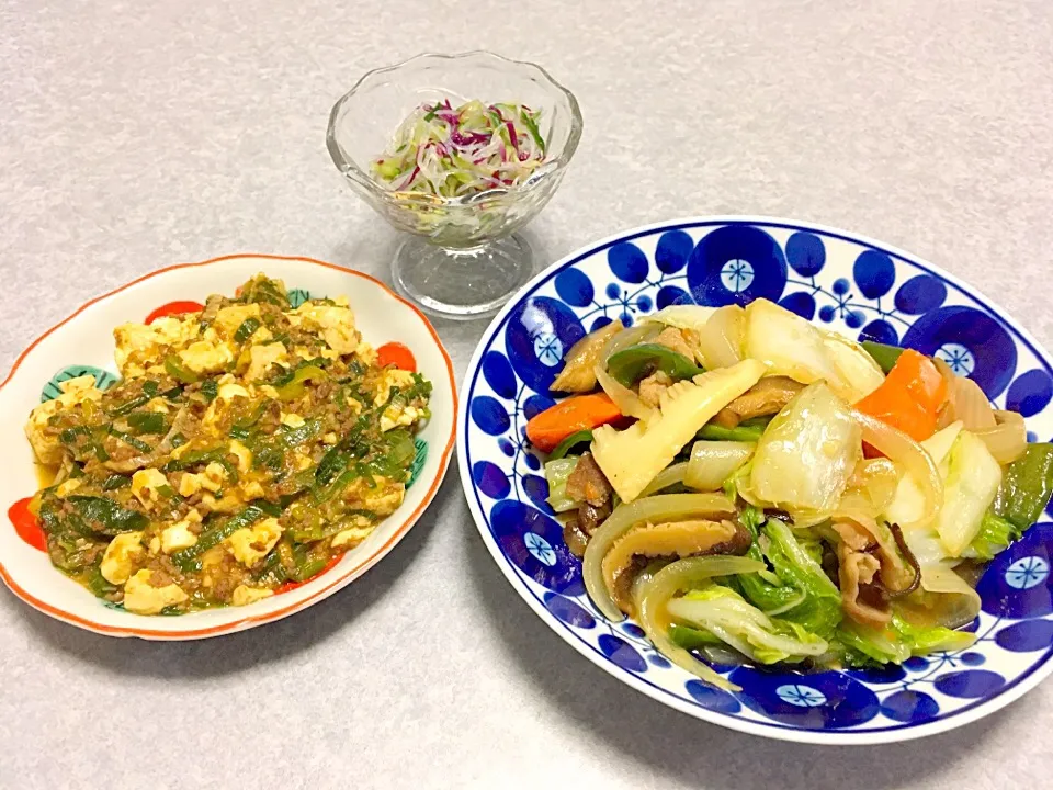 Snapdishの料理写真:なんとなく中華風晩ご飯|Orie Uekiさん