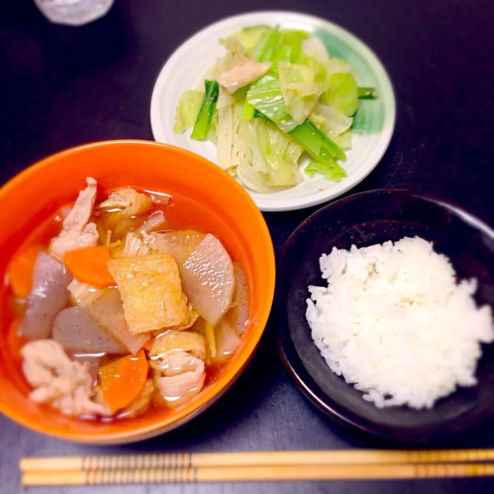 けんちん汁 キャベツの胡麻酢和え|ちかさん