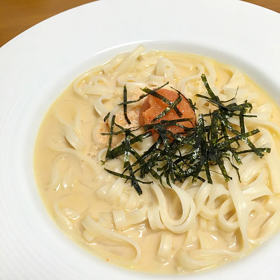 明太クリームうどん|ぽよぽよまゆかさん