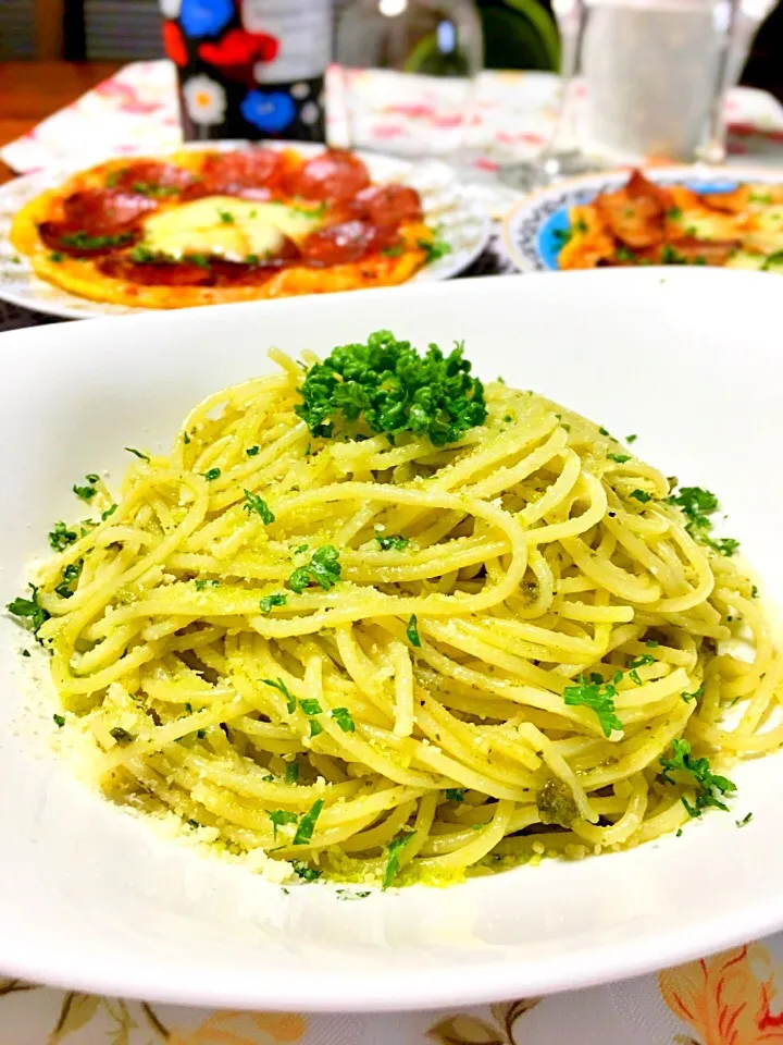 今日のランチ🎀✨
ジェノベーゼのパスタ💖(*^_^*)|七味さん